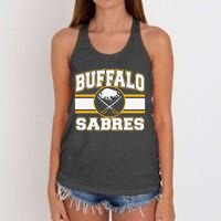 Buffalo Sabres Stripe Royal Blue Women's Knotted Racerback Tank