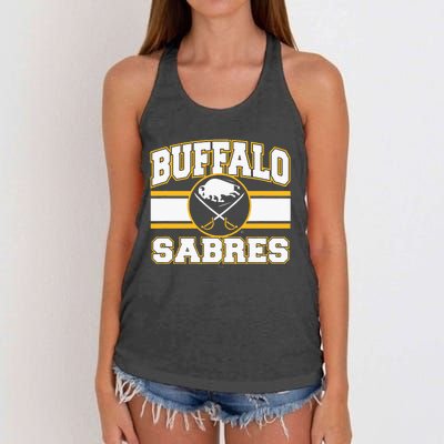 Buffalo Sabres Stripe Royal Blue Women's Knotted Racerback Tank