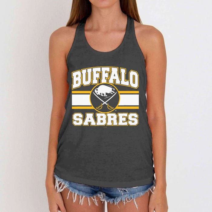 Buffalo Sabres Stripe Royal Blue Women's Knotted Racerback Tank