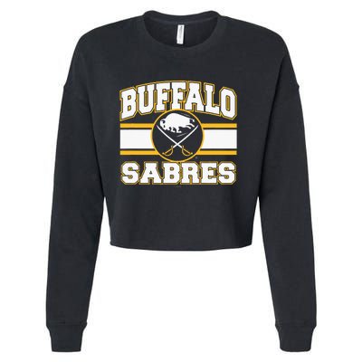 Buffalo Sabres Stripe Royal Blue Cropped Pullover Crew