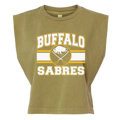 Buffalo Sabres Stripe Royal Blue Garment-Dyed Women's Muscle Tee