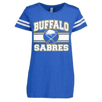 Buffalo Sabres Stripe Royal Blue Enza Ladies Jersey Football T-Shirt