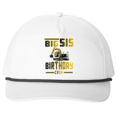 Big Sis Sister Birthday Crew Party Excavator Snapback Five-Panel Rope Hat