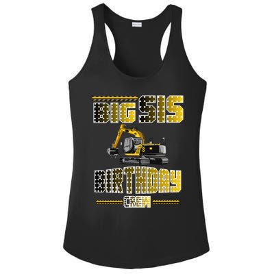 Big Sis Sister Birthday Crew Party Excavator Ladies PosiCharge Competitor Racerback Tank