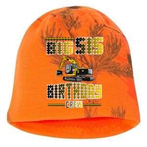 Big Sis Sister Birthday Crew Party Excavator Kati - Camo Knit Beanie