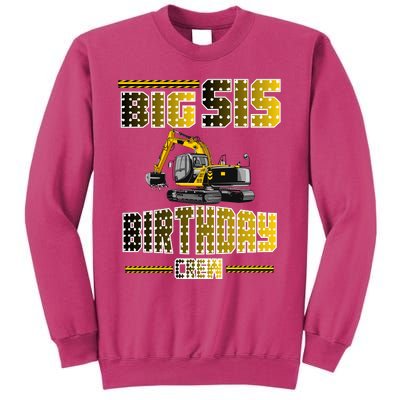 Big Sis Sister Birthday Crew Party Excavator Sweatshirt