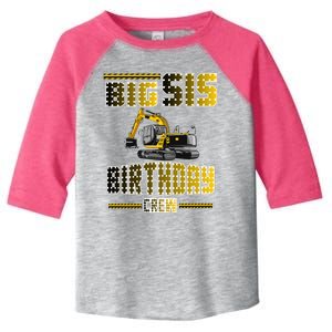 Big Sis Sister Birthday Crew Party Excavator Toddler Fine Jersey T-Shirt