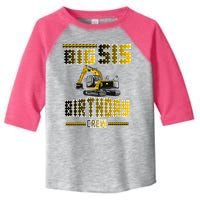 Big Sis Sister Birthday Crew Party Excavator Toddler Fine Jersey T-Shirt