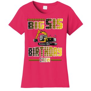 Big Sis Sister Birthday Crew Party Excavator Women's T-Shirt