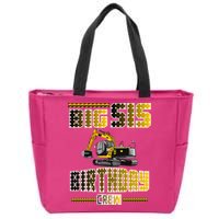 Big Sis Sister Birthday Crew Party Excavator Zip Tote Bag