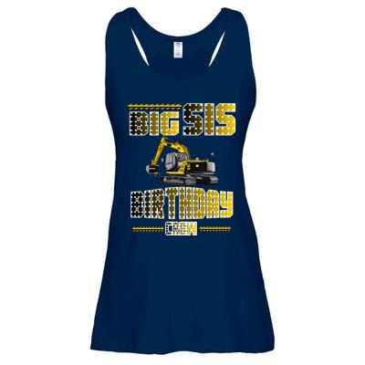 Big Sis Sister Birthday Crew Party Excavator Ladies Essential Flowy Tank