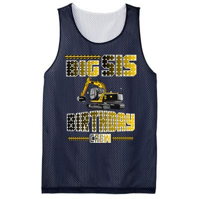 Big Sis Sister Birthday Crew Party Excavator Mesh Reversible Basketball Jersey Tank