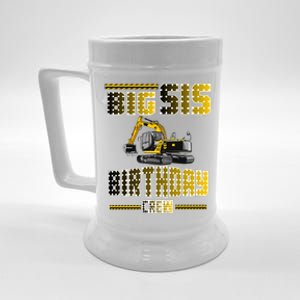 Big Sis Sister Birthday Crew Party Excavator Beer Stein