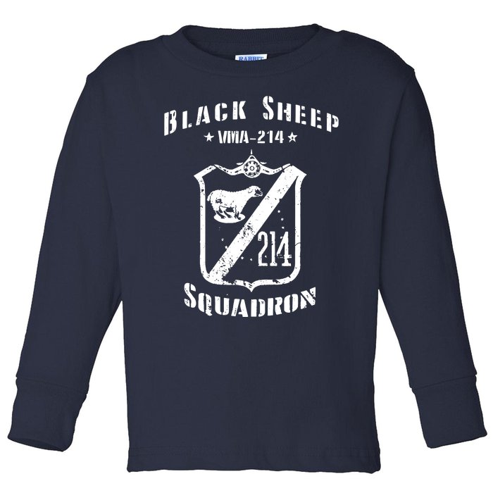 Black Sheepp Squadron VMA214 WWII Vintage Toddler Long Sleeve Shirt