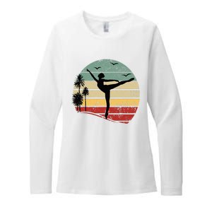 Ballet Silhouette Sunset Ballet Girl Ballet Ballerina Womens CVC Long Sleeve Shirt