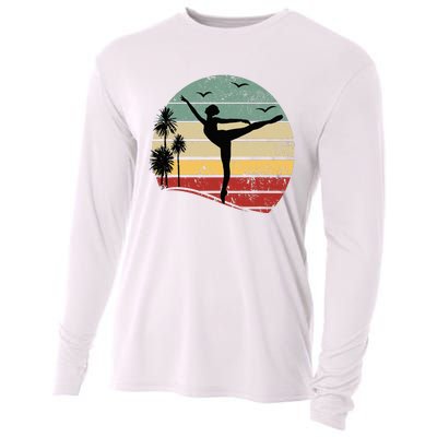 Ballet Silhouette Sunset Ballet Girl Ballet Ballerina Cooling Performance Long Sleeve Crew