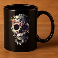 Bloom Skull Sunflower 11oz C Handle Ceramic Mug