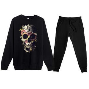 Bloom Skull Sunflower Premium Crewneck Sweatsuit Set