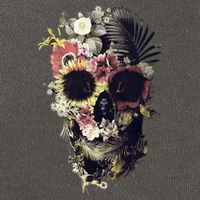 Bloom Skull Sunflower Cotton Canvas Backpack