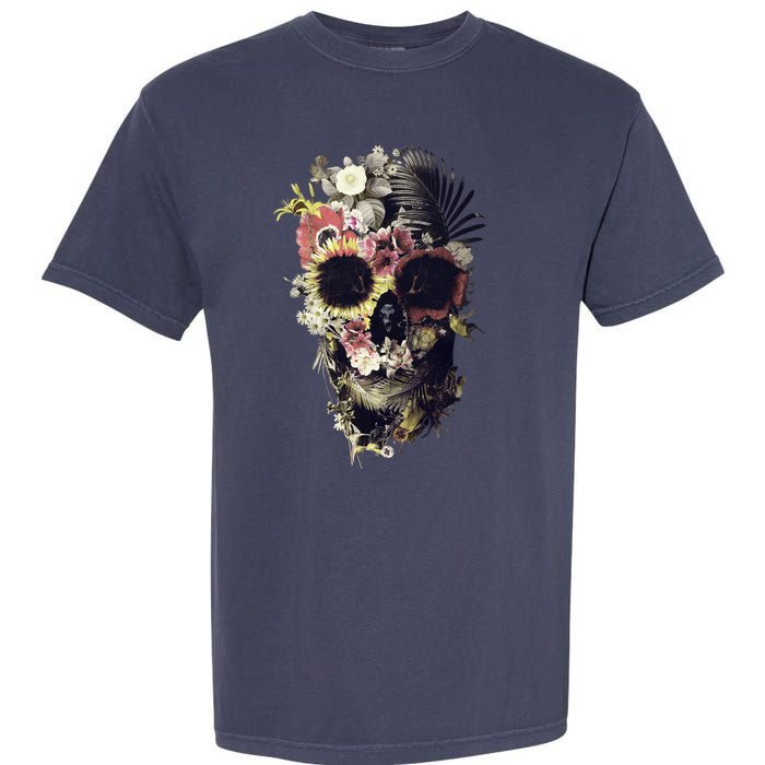 Bloom Skull Sunflower Garment-Dyed Heavyweight T-Shirt