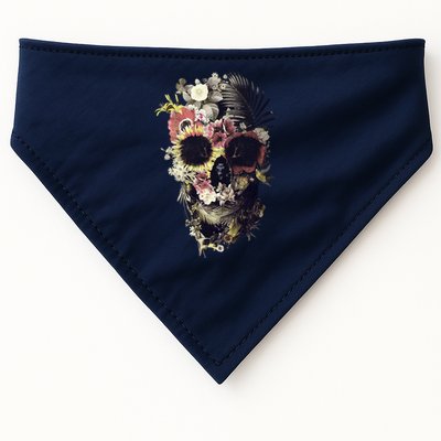 Bloom Skull Sunflower USA-Made Doggie Bandana