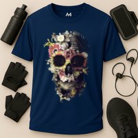 Bloom Skull Sunflower Cooling Performance Crew T-Shirt