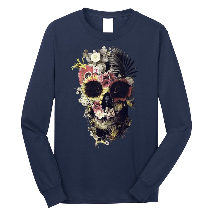 Bloom Skull Sunflower Long Sleeve Shirt