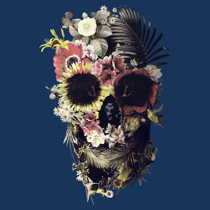 Bloom Skull Sunflower Button
