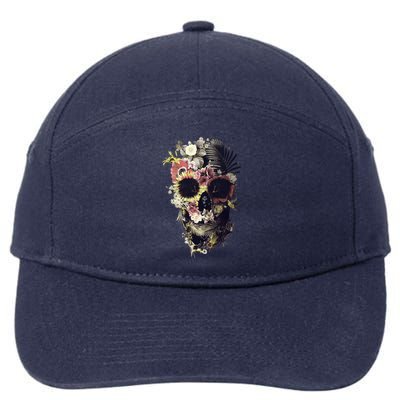 Bloom Skull Sunflower 7-Panel Snapback Hat