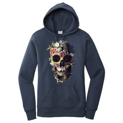 Bloom Skull Sunflower Women's Pullover Hoodie