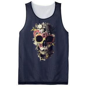 Bloom Skull Sunflower Mesh Reversible Basketball Jersey Tank