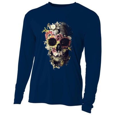 Bloom Skull Sunflower Cooling Performance Long Sleeve Crew