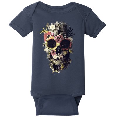 Bloom Skull Sunflower Baby Bodysuit