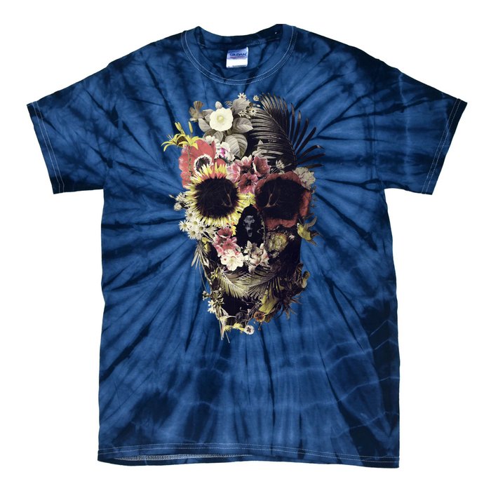 Bloom Skull Sunflower Tie-Dye T-Shirt