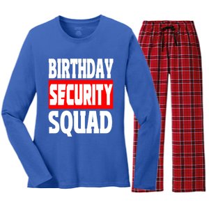 Birthday Security Squad Of Funny Birthday Squad Family Party Gift Women's Long Sleeve Flannel Pajama Set 