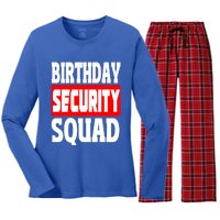 Birthday Security Squad Of Funny Birthday Squad Family Party Gift Women's Long Sleeve Flannel Pajama Set 