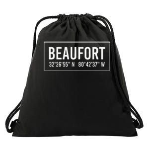 Beaufort Sc South Carolina Funny City Coordinates Home Gift Drawstring Bag