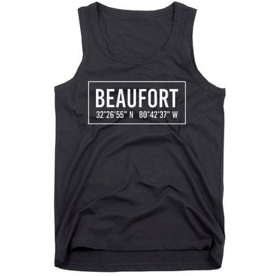 Beaufort Sc South Carolina Funny City Coordinates Home Gift Tank Top