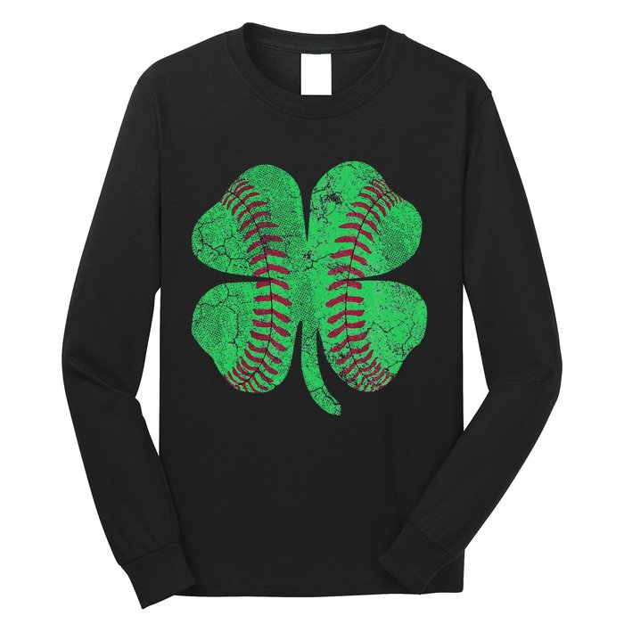 Baseball Shamrock St. Patrick's Day Saint Paddy's Long Sleeve Shirt