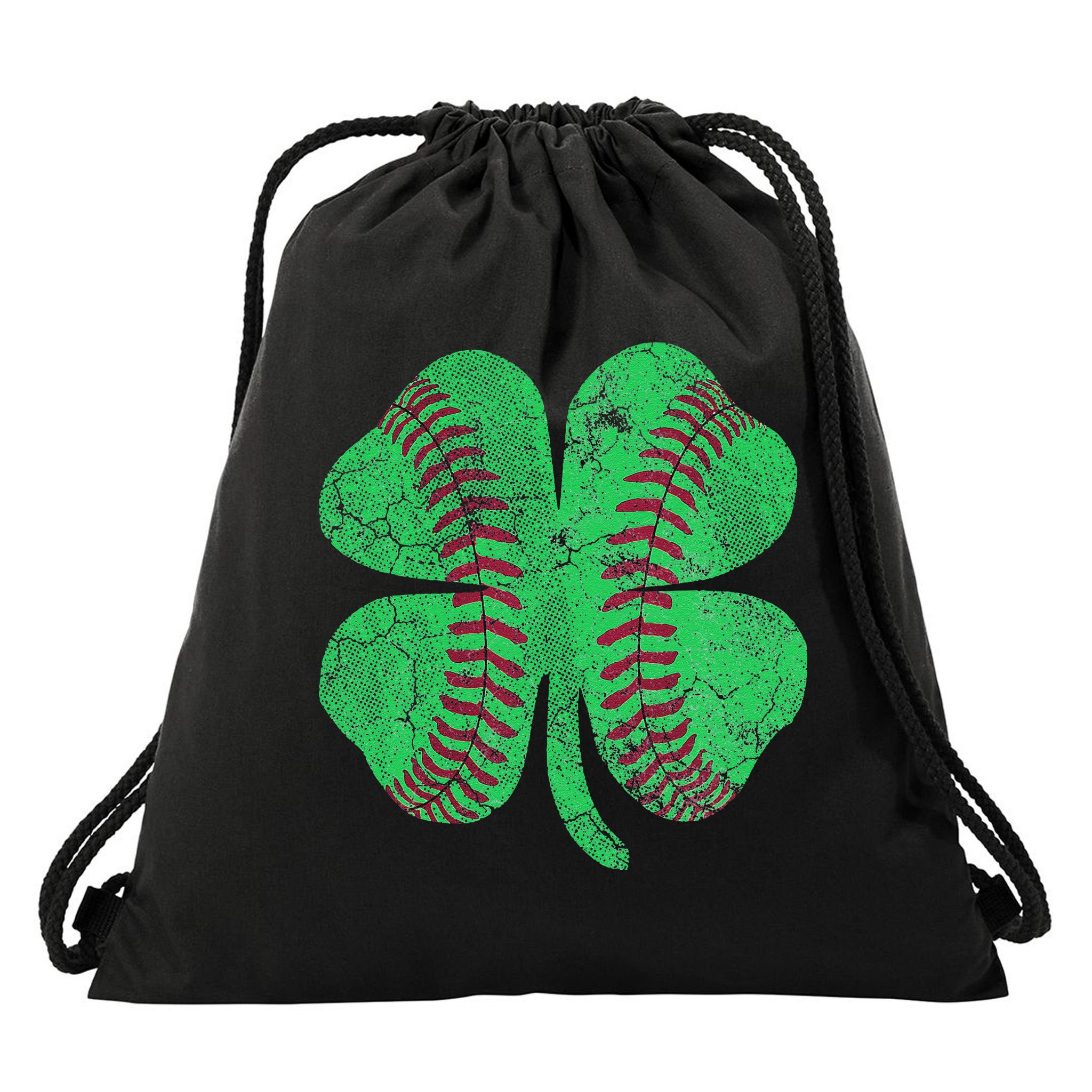 Baseball Shamrock St. Patrick's Day Saint Paddy's Drawstring Bag