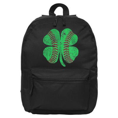 Baseball Shamrock St. Patrick's Day Saint Paddy's 16 in Basic Backpack