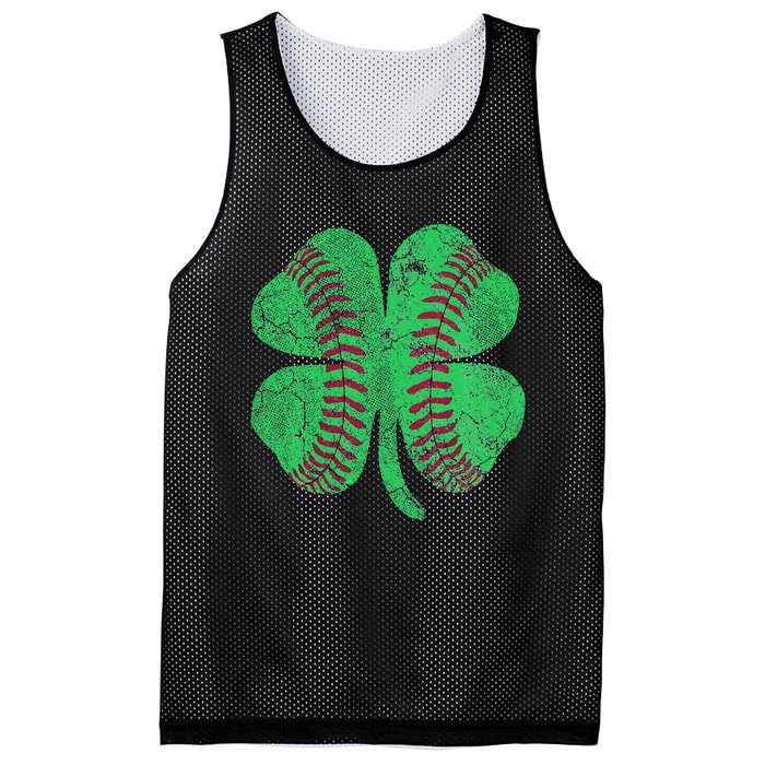 Baseball Shamrock St. Patrick's Day Saint Paddy's Mesh Reversible Basketball Jersey Tank