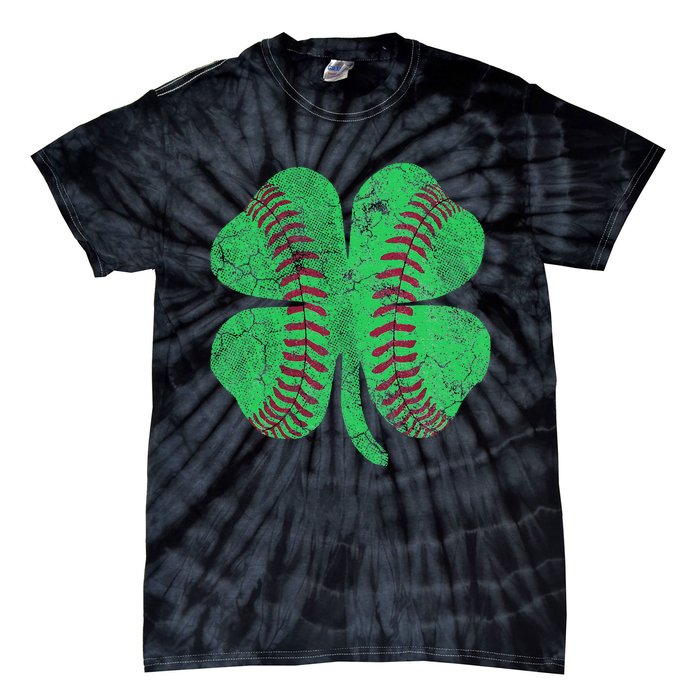 Baseball Shamrock St. Patrick's Day Saint Paddy's Tie-Dye T-Shirt