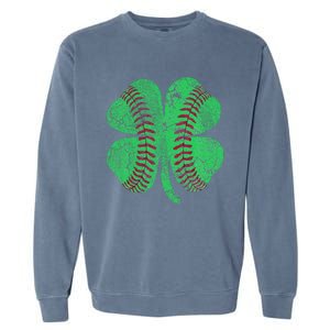 Baseball Shamrock St. Patrick's Day Saint Paddy's Garment-Dyed Sweatshirt