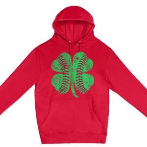 Baseball Shamrock St. Patrick's Day Saint Paddy's Premium Pullover Hoodie