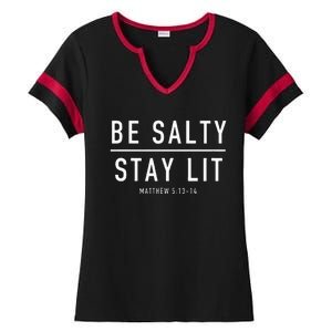 Be Salty Stay Lit Matthew 51314 Ladies Halftime Notch Neck Tee