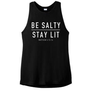 Be Salty Stay Lit Matthew 51314 Ladies PosiCharge Tri-Blend Wicking Tank