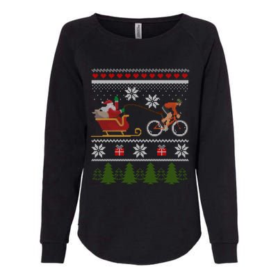 Bike Sledding Santa Sleigh Christmas Cycling Meaningful Gift Womens California Wash Sweatshirt