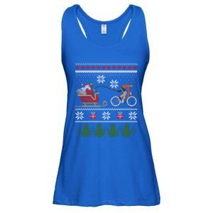 Bike Sledding Santa Sleigh Christmas Cycling Meaningful Gift Ladies Essential Flowy Tank