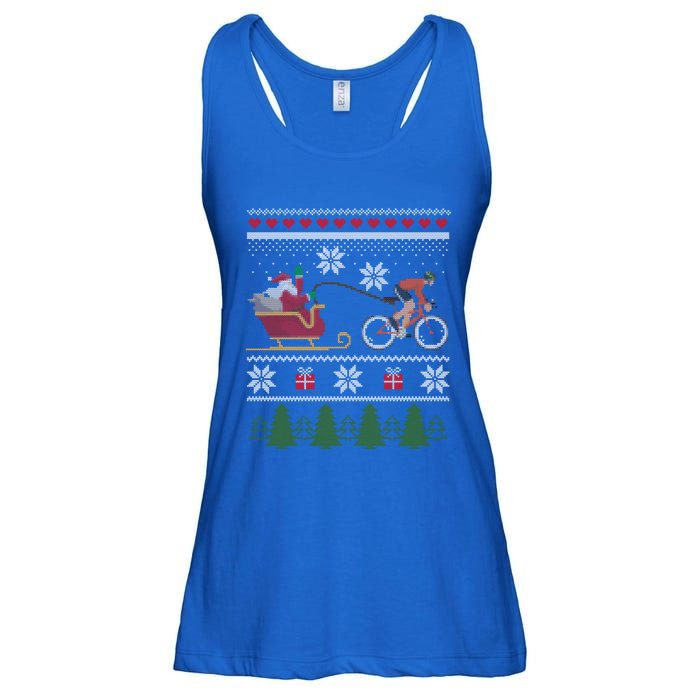 Bike Sledding Santa Sleigh Christmas Cycling Meaningful Gift Ladies Essential Flowy Tank